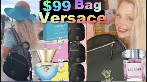 versace backpack with perfume set|Versace backpack gift with purchase.